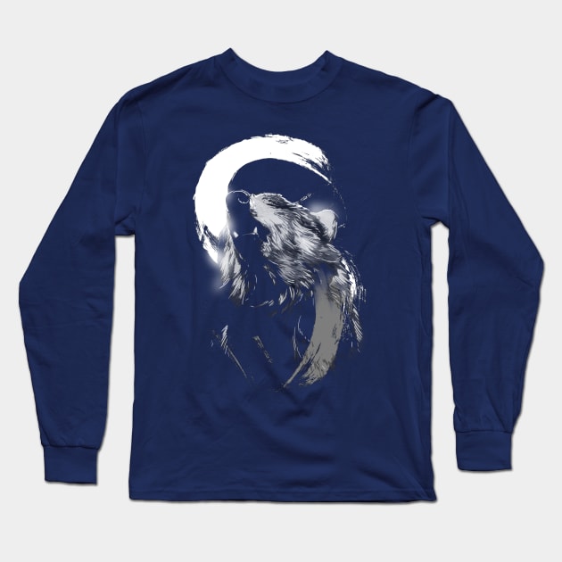 wolf Long Sleeve T-Shirt by artofkaan